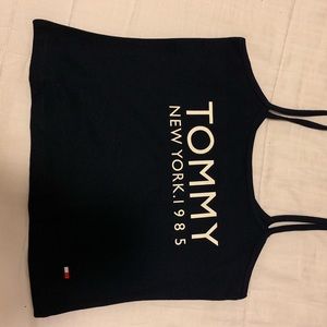 tommy crop tank top